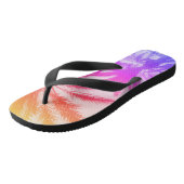 tropische palmboom in retro neon 80's zomerkwab teenslippers (Schuin)