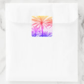 tropische palmboom in retro neon 80's zomerkwab vierkante sticker (Tas)