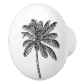 Tropische palmboom in zwart-wit keramische knop (Rechts)