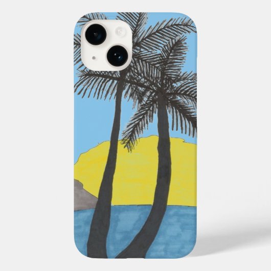 Tropische palmboom iPhone case (Achterkant)