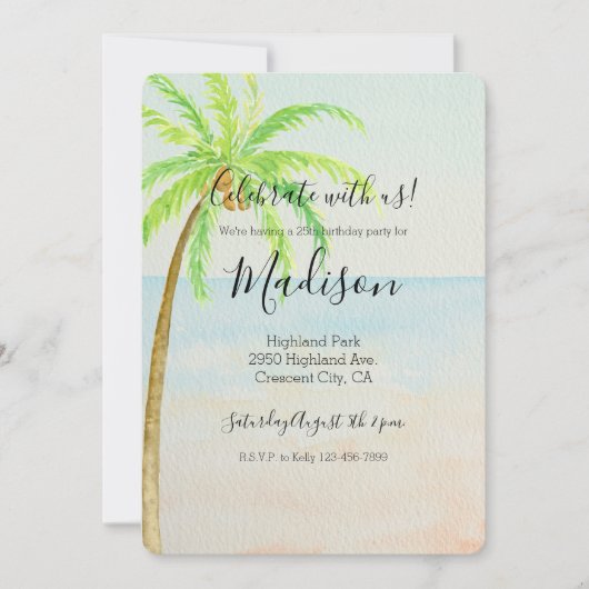 Tropische palmboom kaart (Voorkant)