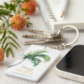 Tropische Palmboom Kerst Geschenk Sleutelhanger (Voorkant Rechts)