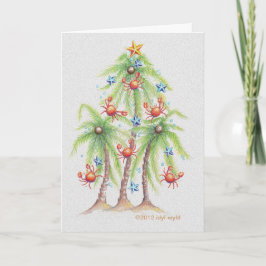 Tropische palmboom kerstkaart feestdagen kaart