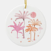 Tropische palmboom Kerstmis gepersonaliseerd Keramisch Ornament (Voorkant)