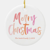 Tropische palmboom Kerstmis gepersonaliseerd Keramisch Ornament (Achterkant)