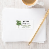 Tropische palmboom Kerstvakantie Etiket (Insitu)