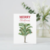 Tropische palmboom Kerstvakantie Feestdagenkaart (Staand voorkant)
