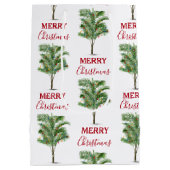 Tropische palmboom Kerstvakantie Medium Cadeauzakje (Achterkant)