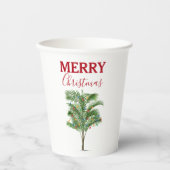 Tropische palmboom Kerstvakantie Papieren Bekers (Voorkant)