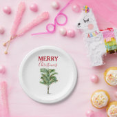 Tropische palmboom Kerstvakantie Papieren Bordje (Feest)