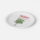 Tropische palmboom Kerstvakantie Papieren Bordje (Gekanteld)