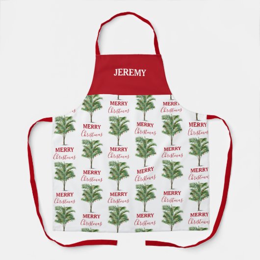 Tropische palmboom Kerstvakantie Schort (Voorkant)