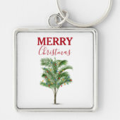Tropische palmboom Kerstvakantie Sleutelhanger (Voorkant)