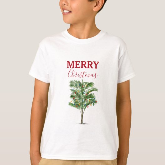 Tropische palmboom Kerstvakantie T-shirt (Voorkant)
