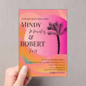 Tropische palmboom Kleurrijke bruiloft uitnodiging (Insitu (Draagbaar))