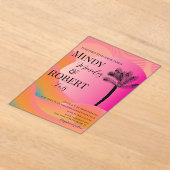 Tropische palmboom Kleurrijke bruiloft uitnodiging (Laagn)