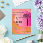 Tropische palmboom Kleurrijke bruiloft uitnodiging (Insitu (Huwelijk))