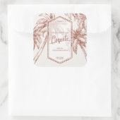  tropische palmboom koquito vierkante sticker (Tas)