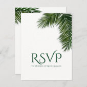 Tropische palmboom Leaf Elegant Party Weddenschap Uitnodiging Briefkaart (Voorkant / Achterkant)