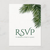 Tropische palmboom Leaf Elegant Party Weddenschap Uitnodiging Briefkaart (Voorkant)