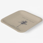 Tropische palmboom marine kraft trouw dank je papieren bordje (Gebogen)