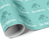 Tropische palmboom Mele Kalikimaka Cadeaupapier (Rol Hoek)