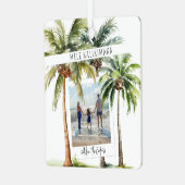 Tropische Palmboom Mele kalikimaka Kerstmis Metalen Ornament (Voorkant links)