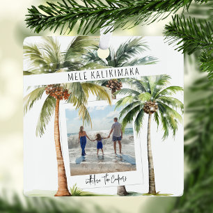 Tropische palmboom Mele kalikimaka Kerstmis Metalen Ornament