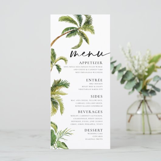 Tropische Palmboom Menu (Staand voorkant)
