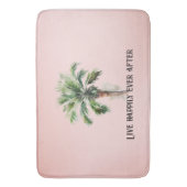 Tropische palmboom met blindroze badmat (Voorkant Verticaal)