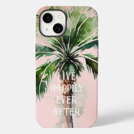 Tropische palmboom met blindroze Case-Mate iPhone case (Achterkant)