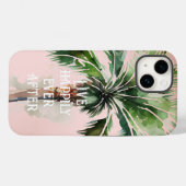 Tropische palmboom met blindroze Case-Mate iPhone case (Achterkant (horizontaal))