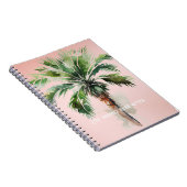 Tropische palmboom met blindroze notitieboek (Rechterzijde)