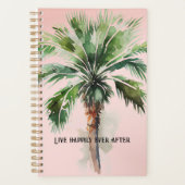 Tropische palmboom met blindroze planner (Voorkant)