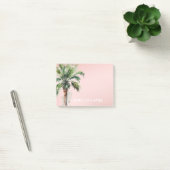 Tropische palmboom met blindroze post-it® notes (Kantoor)