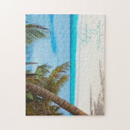 Tropische palmboom met driepuntsband legpuzzel