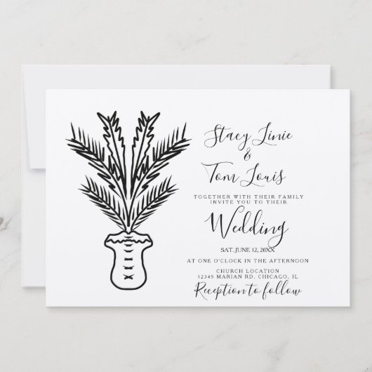 Tropische palmboom, met hand uitgezette aarde kaart (Voorkant)