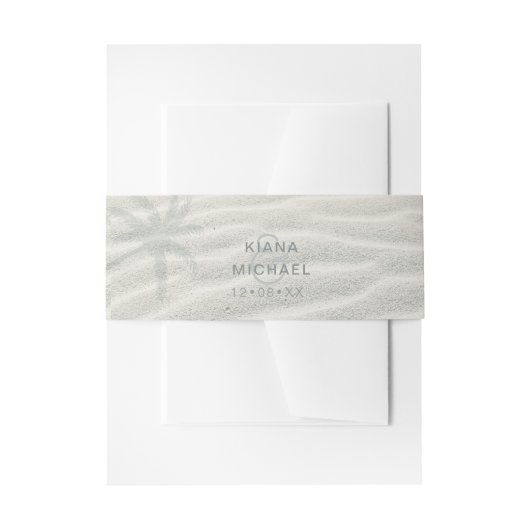 Tropische palmboom met Isle en Zand ID581 Uitnodigingen Wikkel (Voorkant Voorbeeld)