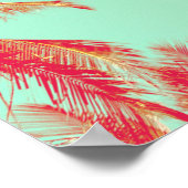 Tropische palmboom met kleurrijk zonlicht poster (Hoek)