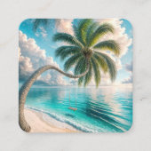 Tropische palmboom met schommel vierkante visitekaartje (Voorkant)