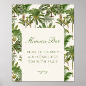  tropische palmboom Mimosa Bar Poster (Voorkant)