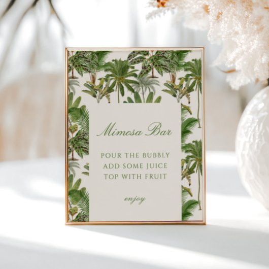  tropische palmboom Mimosa Bar Poster