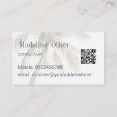 Tropische palmboom moderne QR-code Visitekaartje (Achterkant)