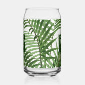 Tropische palmboom monogram bruiloft cadeau blikvorm glas (Links)