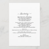 Tropische palmboom Monogram trouwroute Programmakaart (Achterkant)