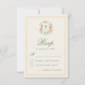 Tropische Palmboom Monogram Zomer Strand Huwelijk RSVP Kaartje (Voorkant)
