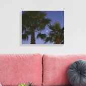 Tropische Palmboom Muurkunst Schemering Kuststreek Canvas Afdruk (Insitu (Woonkamer))