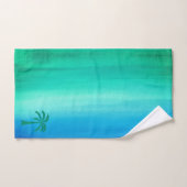 Tropische palmboom Oceaan Blauwe Groene Ombre Beac Bad Handdoek (Handdoek)