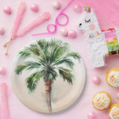 Tropische palmboom Ombre Papieren Bordje (Feest)