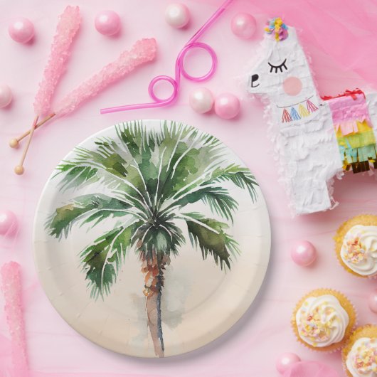 Tropische palmboom Ombre Papieren Bordje (Feest)